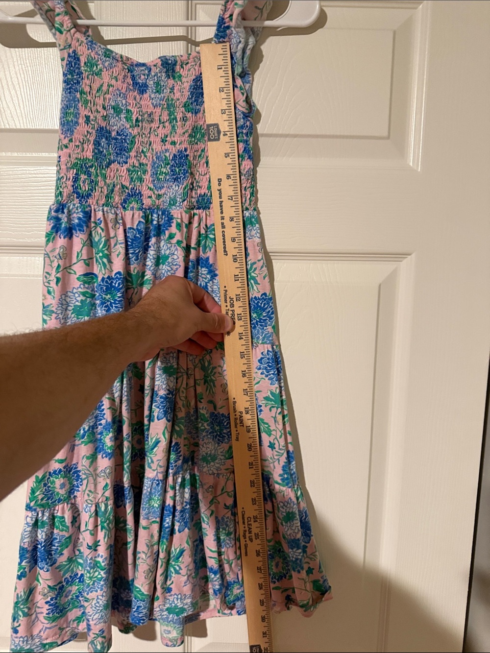 Lilly Pulitzer Pink Floral Smocked Sundress with Blue & Green Print - Picture 8 of 8